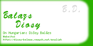 balazs diosy business card