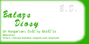 balazs diosy business card